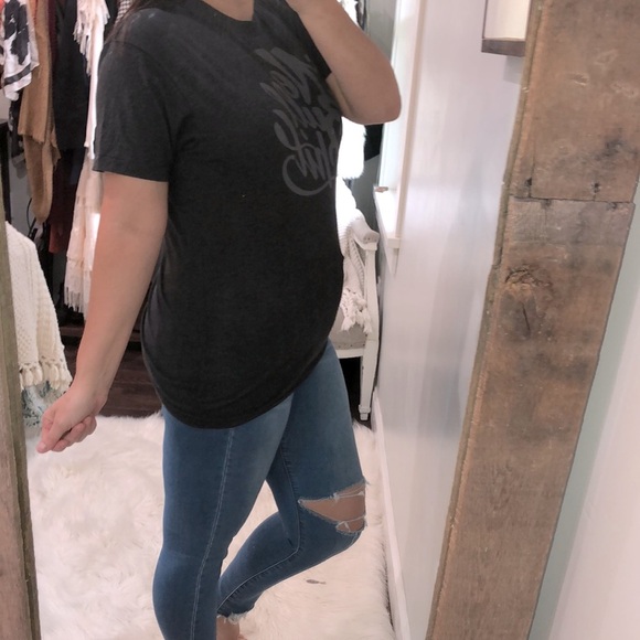 American Apparel size large grey No Bullsh** tee - Picture 3 of 5